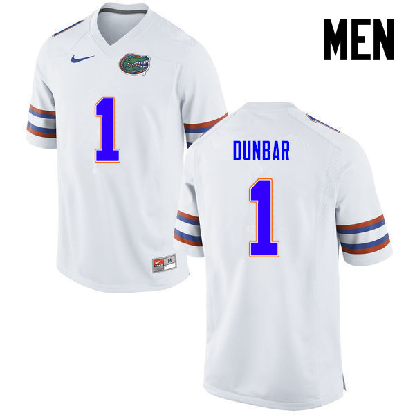 Men Florida Gators #1 Quinton Dunbar College Football Jerseys-White